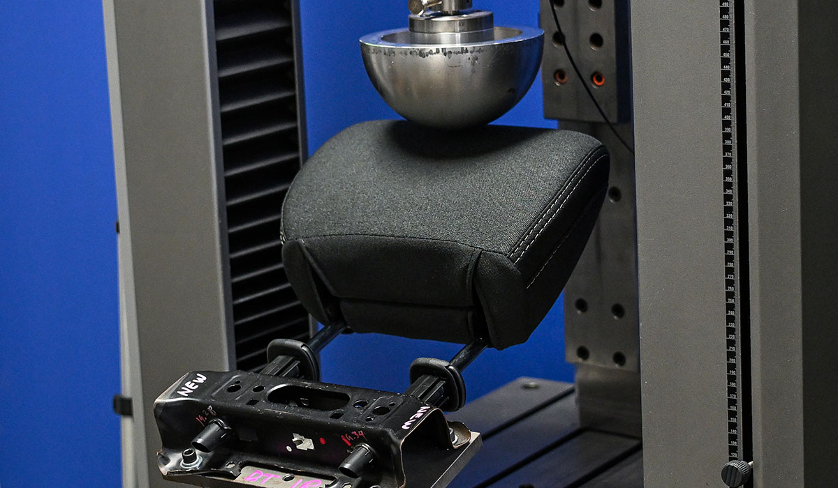 testing with black headrest